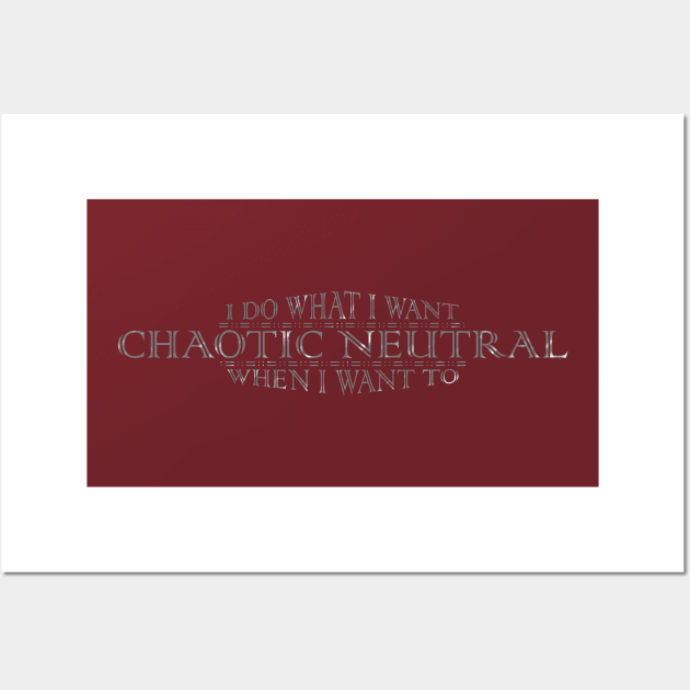 CHAOTIC NEUTRAL Alignment Wall Art by DamageTwig